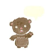 cartoon worried teddy bear with speech bubble N2
