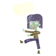 cartoon zombie girl with speech bubble N16