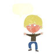 cartoon suspicious man with speech bubble N40