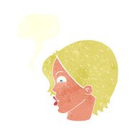 cartoon female face with speech bubble N152