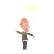 cartoon old man telling story with speech bubble N9