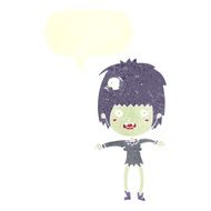 cartoon vampire girl with speech bubble N230