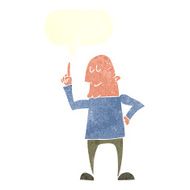 cartoon man pointing finger with speech bubble N9