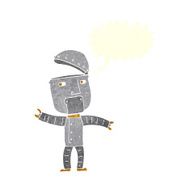 cartoon funny robot with speech bubble N79