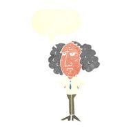 cartoon big hair lecturer man with speech bubble N10