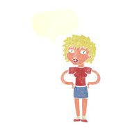 cartoon woman with hands on hips speech bubble N218