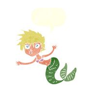 cartoon mermaid with speech bubble N67