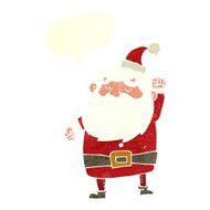 cartoon santa claus punching air with speech bubble N20