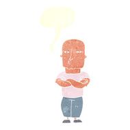 cartoon tough guy with speech bubble N10