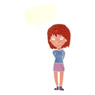 cartoon happy woman with speech bubble N257