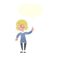 cartoon woman with idea speech bubble N248