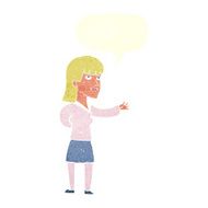cartoon woman explaining with speech bubble N47