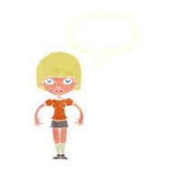 cartoon girl with speech bubble N20