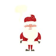 cartoon grumpy santa claus with speech bubble N10