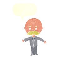 cartoon man with mustache speech bubble N89