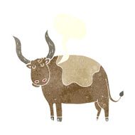 cartoon ox with speech bubble N7