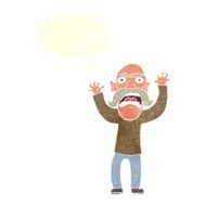 cartoon angry old man with speech bubble N143