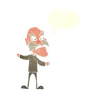 cartoon angry old man with speech bubble N144