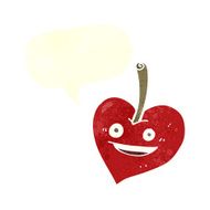 cartoon love heart apple with speech bubble N2