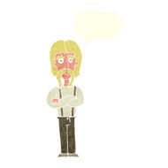 cartoon long mustache man with folded arms speech bubble N10