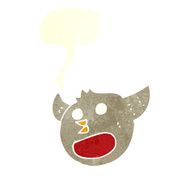 funny cartoon christmas robin with speech bubble N8