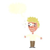 cartoon staring man with speech bubble N19