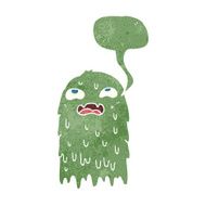 gross cartoon ghost with speech bubble N20