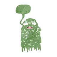 gross cartoon ghost with speech bubble N22