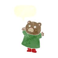 funny cartoon bear with speech bubble N43