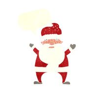cartoon ugly santa claus with speech bubble N10