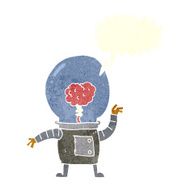 cartoon robot cyborg with speech bubble N10