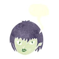 cartoon vampire girl face with speech bubble N10