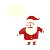 cartoon shocked santa claus with speech bubble N10