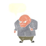 cartoon evil man with speech bubble N10