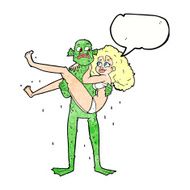 cartoon woman and monster N2