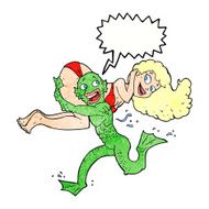cartoon monster carrying off woman N2