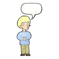 cartoon nervous man with speech bubble N139