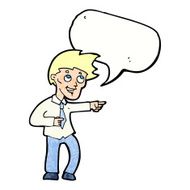 cartoon funny office man pointing with speech bubble N10