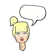 cartoon female head with speech bubble N11