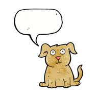 cartoon happy dog with speech bubble N80