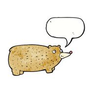 funny cartoon bear with speech bubble N44