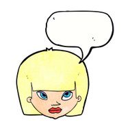 cartoon annoyed woman with speech bubble N186