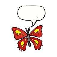 cartoon butterfly with speech bubble N2