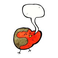 cartoon robin with speech bubble N38
