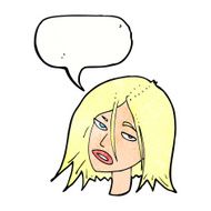 cartoon annoyed woman with speech bubble N187