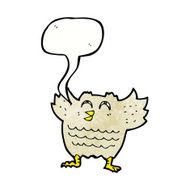 Cartoon owl with speech bubble N68