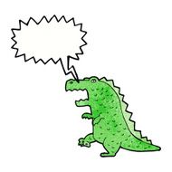 cartoon dinosaur with speech bubble N39