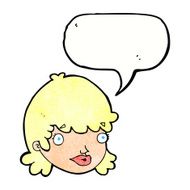 cartoon female face with speech bubble N155