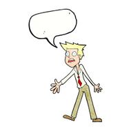 cartoon stressed man with speech bubble N69