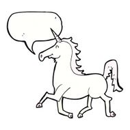 cartoon unicorn with speech bubble N41